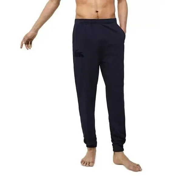 Lacoste 3H5422-51-423 Men's Sz M Navy Blue Cotton Fleece Lounge Jogger Pants